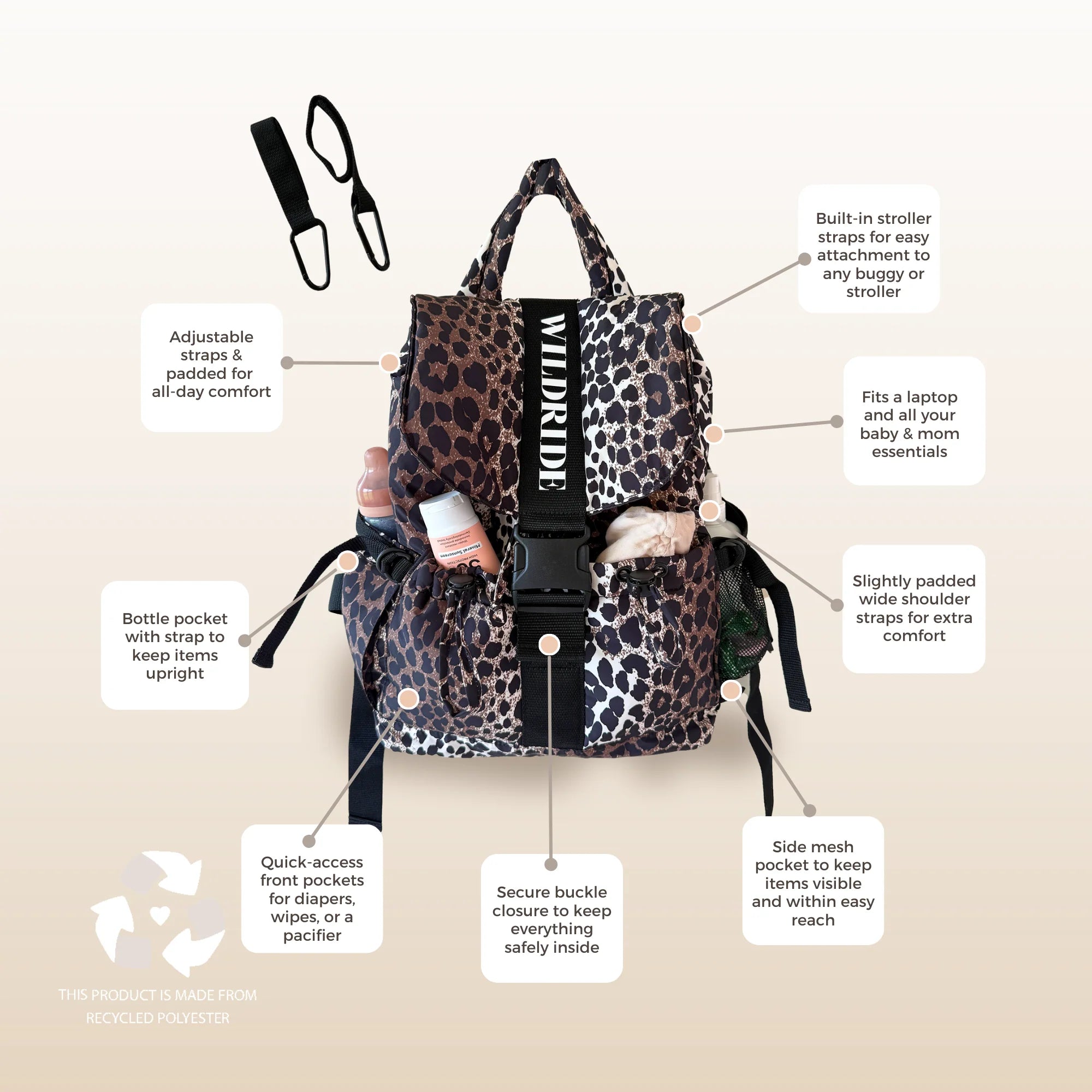 時尚媽媽包｜後背款｜薩凡納草原