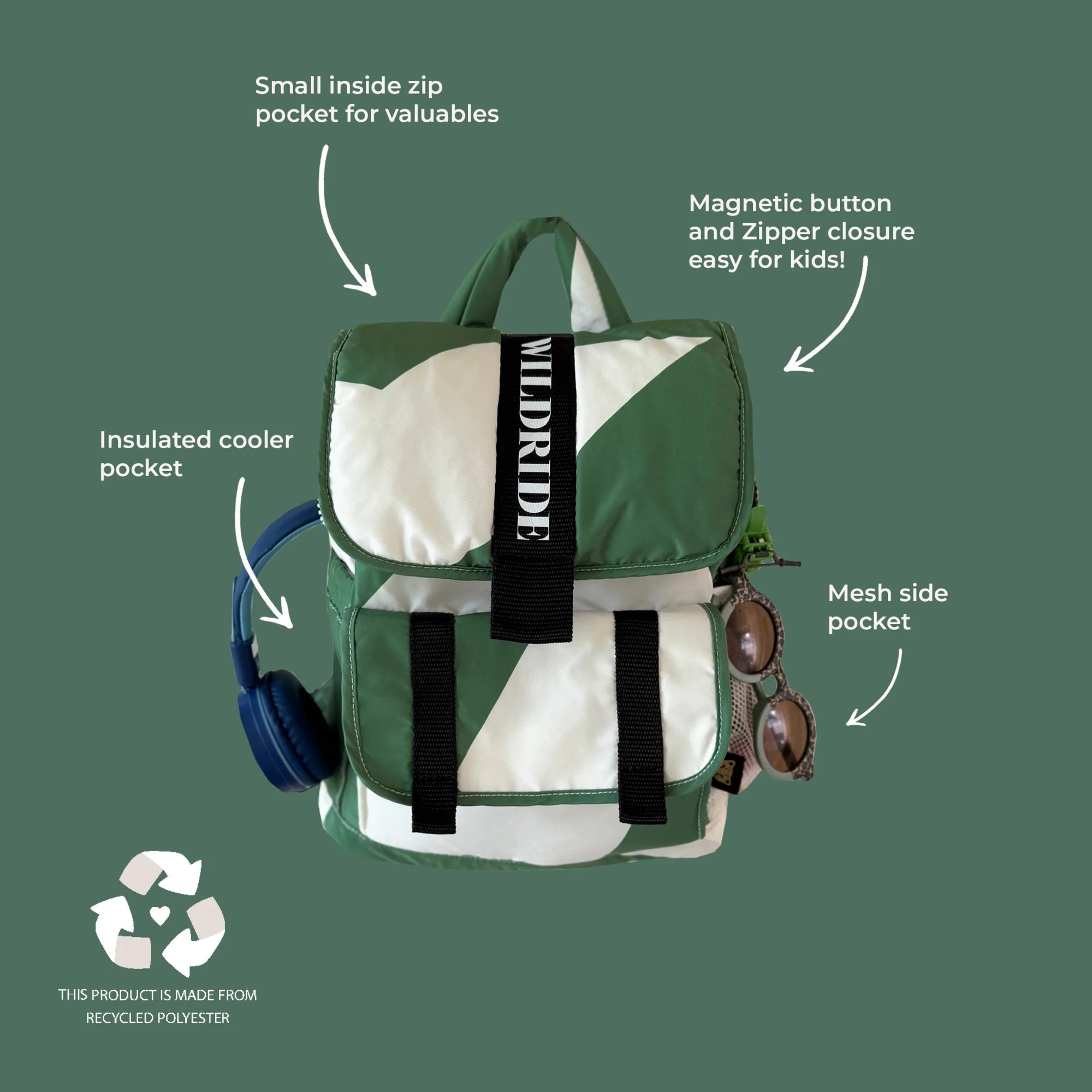 親子兒童後背包｜翠綠圖騰